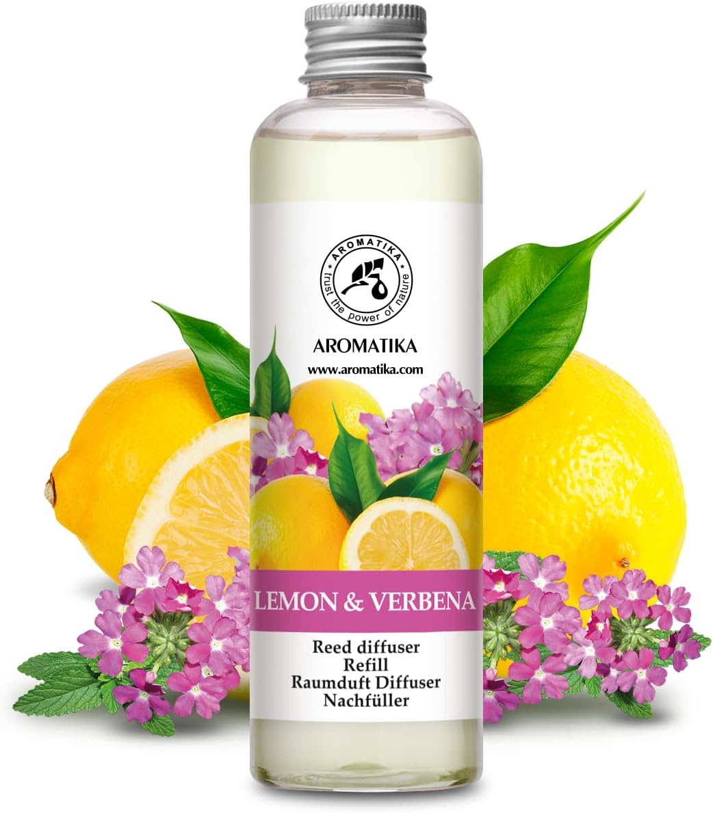 Lemon & Verbena Refill Reed Diffuser 6.8 Fl Oz - Room Diffuser Refill - Home Fragrance - Room Freshener - Fresh and Long Lasting Fragrance
