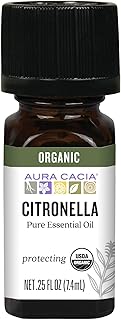 Aura Cacia Organic Essential Oil, Citronella, 0.25 Fluid Ounce