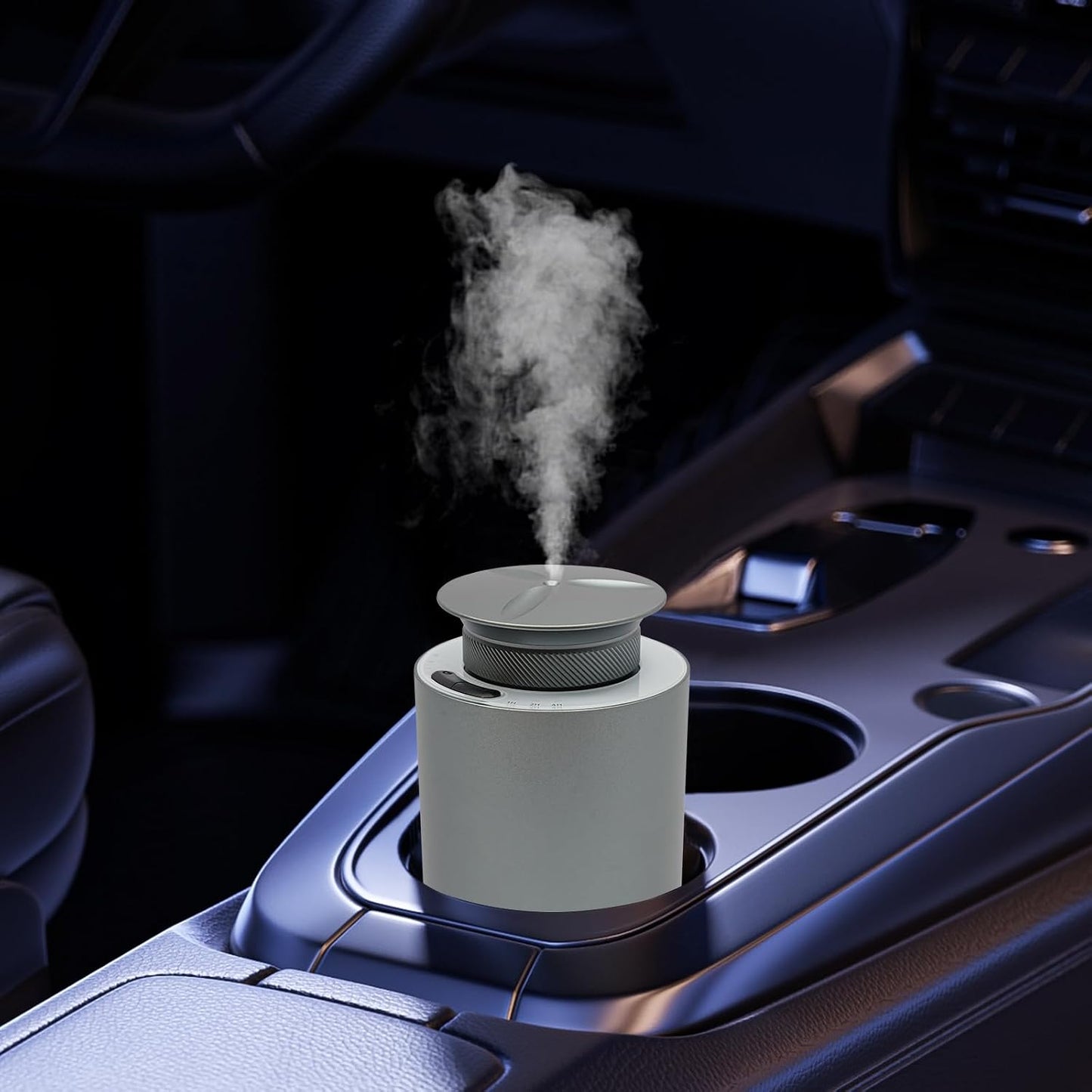 Mini Essential Oil Diffuser for Car with 3 Spray Modes 2000mAh Battery USB Charging 72H Standby Aroma Diffuser Fragrance Expander Greenish-Gray Aluminum Alloy