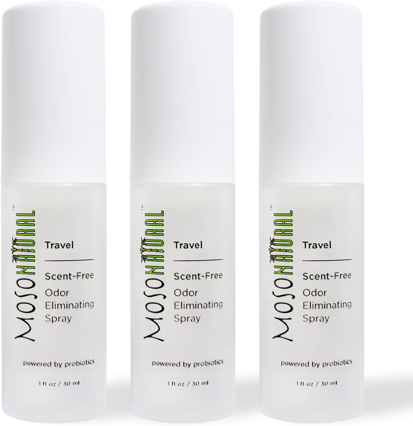 Moso Natural Scent-Free Travel Size Air Freshener Spray (3 Pack) An Unscented Travel-Size Odor Eliminator. 30ml