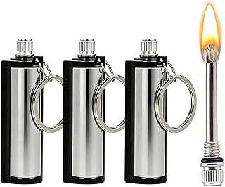 Permanent Match Lighter, Waterproof Matches, Strike Anywhere Matches, Emergency Fire Starter Striker Set, with Metal Keychain, 3 Pack