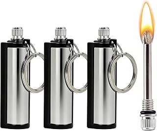 Permanent Match Lighter, Waterproof Matches, Strike Anywhere Matches, Emergency Fire Starter Striker Set, with Metal Keychain, 3 Pack