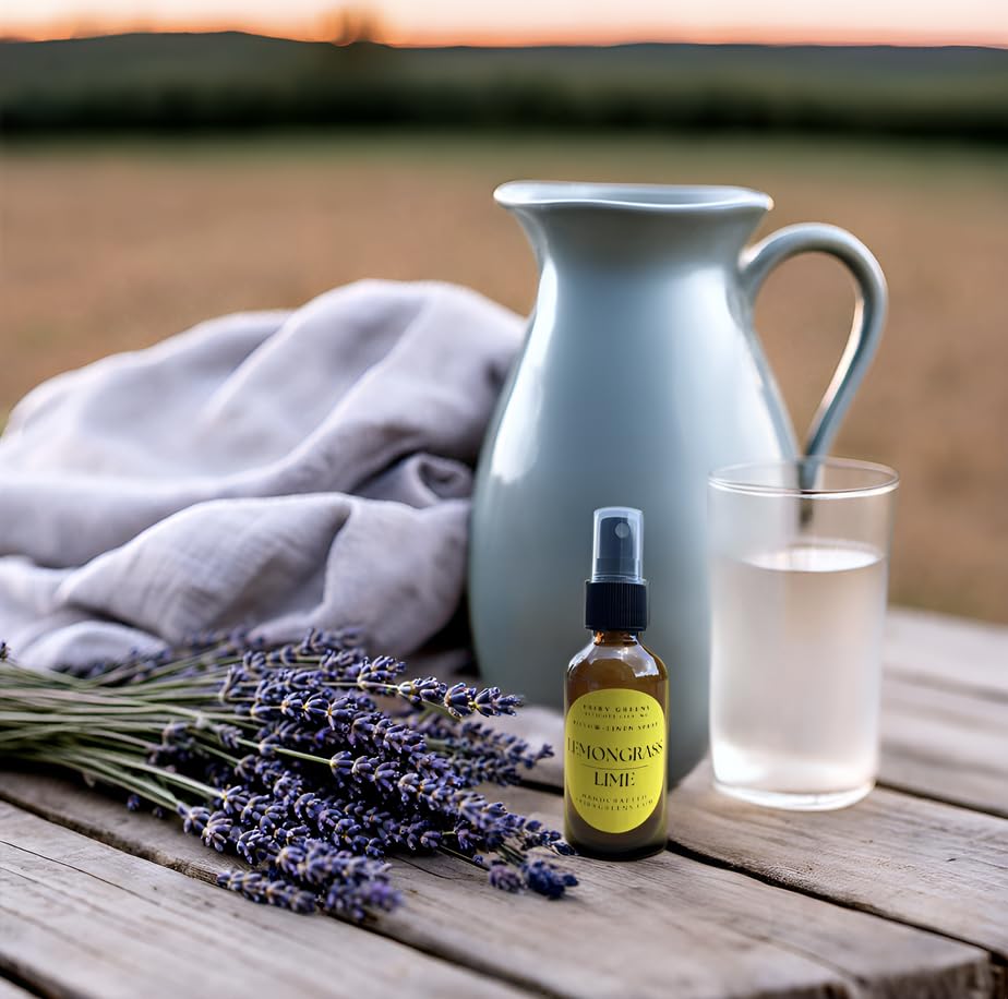 Lemongrass and Lime Pillow/Linen/Body Spray Lavender Farm in Ellicott City, MD | All Natural | 2oz Amber Bottle