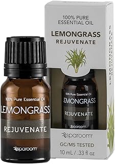 SpaRoom Aromatherapy 100% Pure Undiluted Essential Oil, Rejuvenate Lemongrass, 10 mL