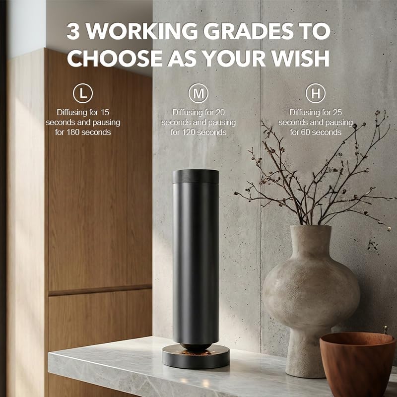 Cold Air Waterless Diffuser, Hotel Collection Diffuser, Waterless Essential Oil Diffuser for Homes, Offices, Covers 1000 Sq Ft, Remote Control (Fragrance Not Included)