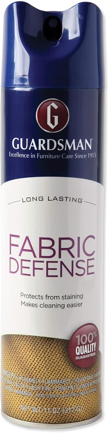 Guardsman Fabric Defense & Upholstery Water Repellent Spray, Protector & Stain Prevention for Microfiber, Rugs, Carpeting, Fabric Furniture, Apparel, and Shoes, Unscented, 11 oz