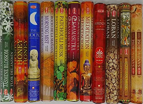 HEM Incense Sticks – 12 Box Variety Pack (240 Sticks Total, 20 Sticks per Box) | Long Lasting Fragrance | Meditation, Relaxation, Yoga, Aromatherapy & Home Fragrance