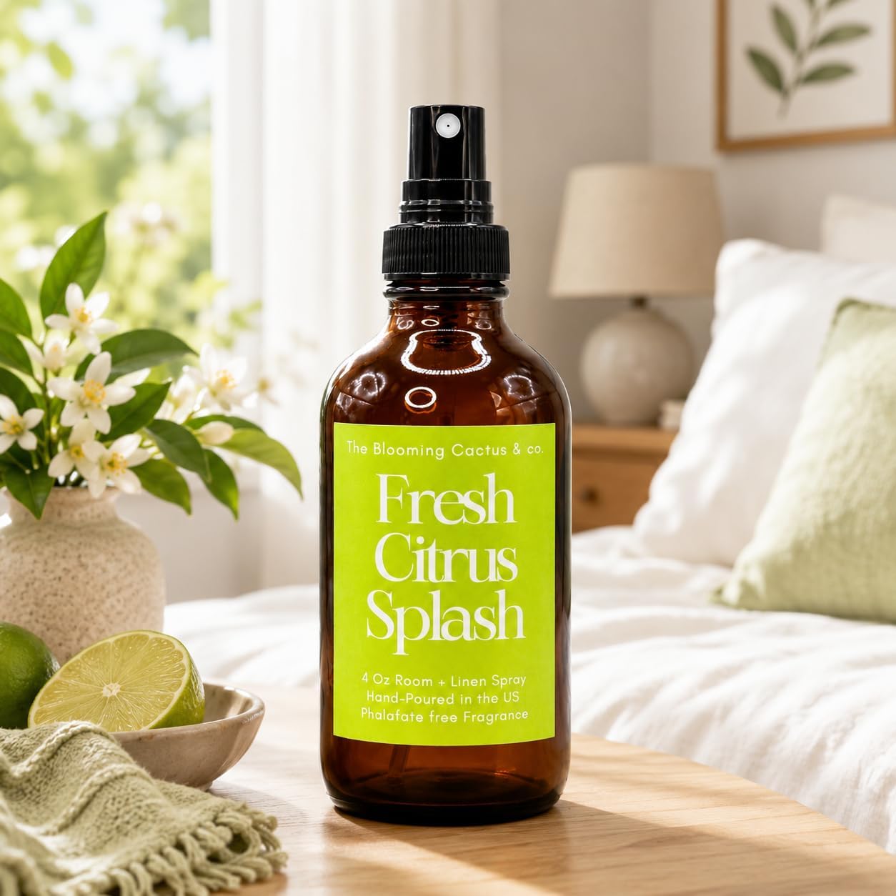 Home | Linen | Room Spray - Air Freshener - Odor Eliminator - Car Air Freshener - Fabric Refresher - Mist Hand Poured - Made in USA – (Fresh Citrus Splash)