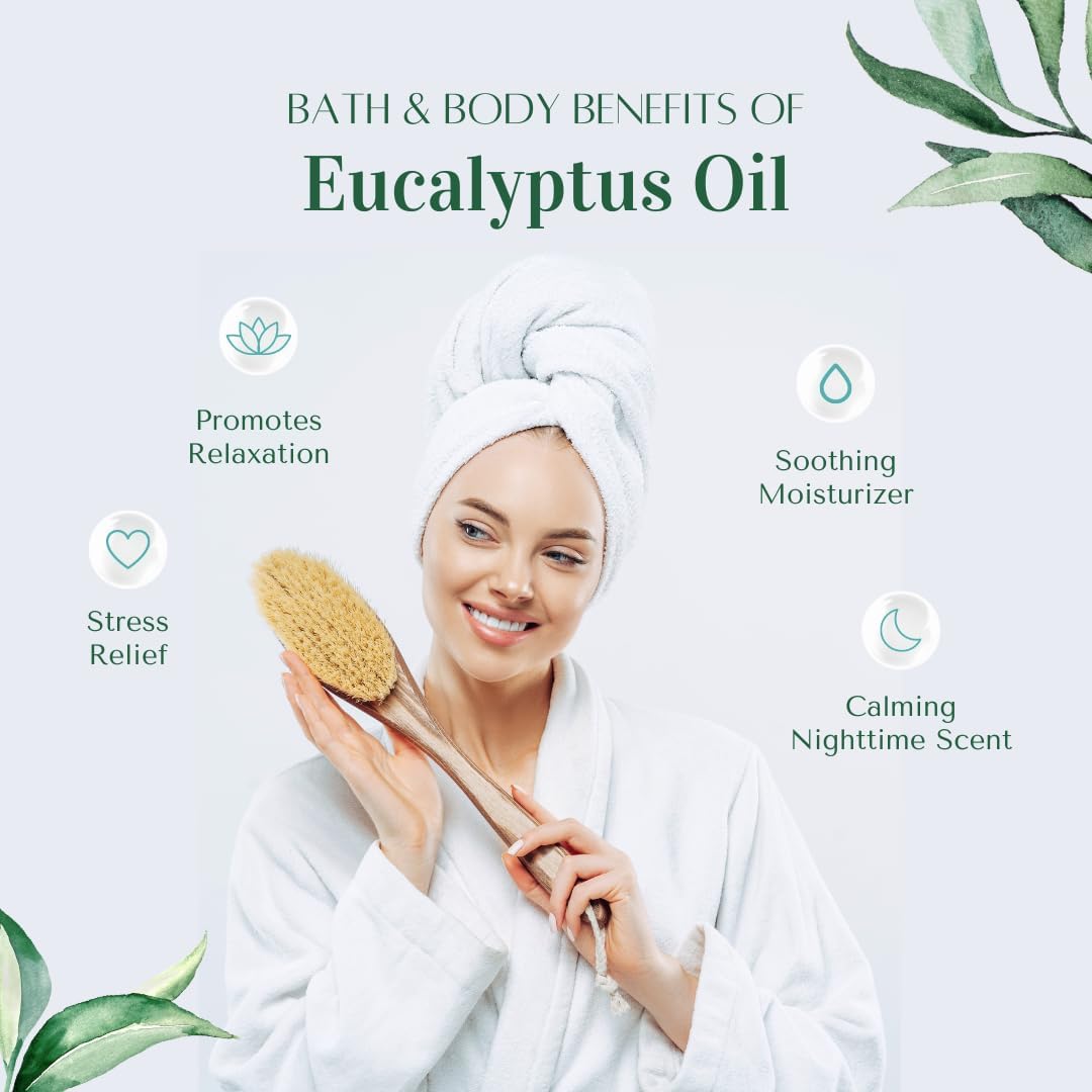 2 Bottles – GreenHealth Eucalyptus Essential Oil – 16 fl oz Each (32 fl oz Total) – 100% Pure & Uncut – Bulk Aromatherapy Oil in Aluminum Bottles – for Diffuser, Cleaning, DIY, Home Fragrance