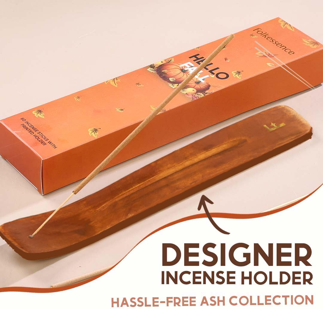 Folkulture Incense Stick Gift | Set of 3 Pumpkin Spice Organic Incense Sticks | Non-Toxic Xmas Decor for Indoor Decorations, Gift | Inscents-Sticks for Women