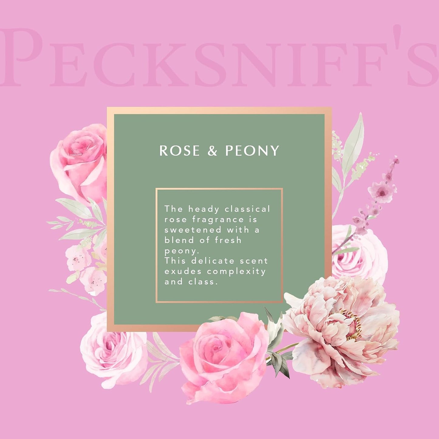 Pecksniff’s Rose & Peony Foaming Bath Soak – Luxury Bubble Bath, 1L / 33.8 fl oz, Made in England
