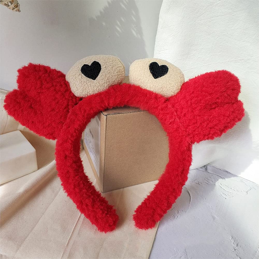 Red Crab claw Headband for Women SPA Skin Care Facial Hair Band Makeup Washing Hair Accessories (Red Crab claw)