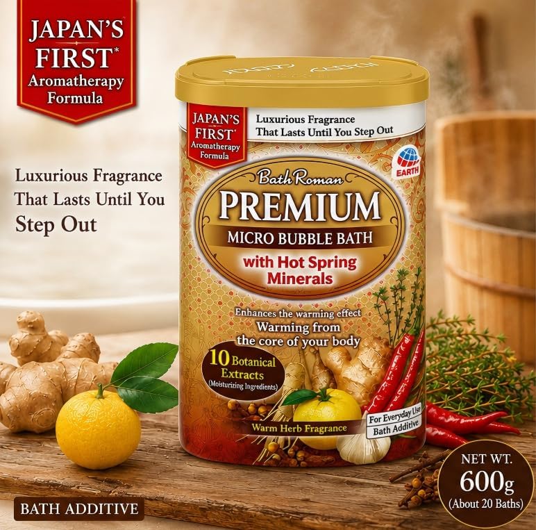 Bath Roman Premium Sweating Thermal Bath Salts from Japan, Herbal Medicinal Scent, 600g