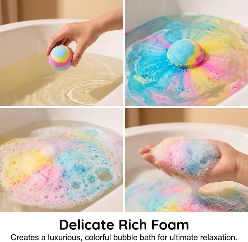 Ocean Themed 12 Pack Kids Bath Bombs with Hidden Sea Animal Toys, Gentle Bubbling Bath Fizzies, Ideal Birthday Party Gifts for Boys and Girls (Delivery Within 3 to 5 Days)