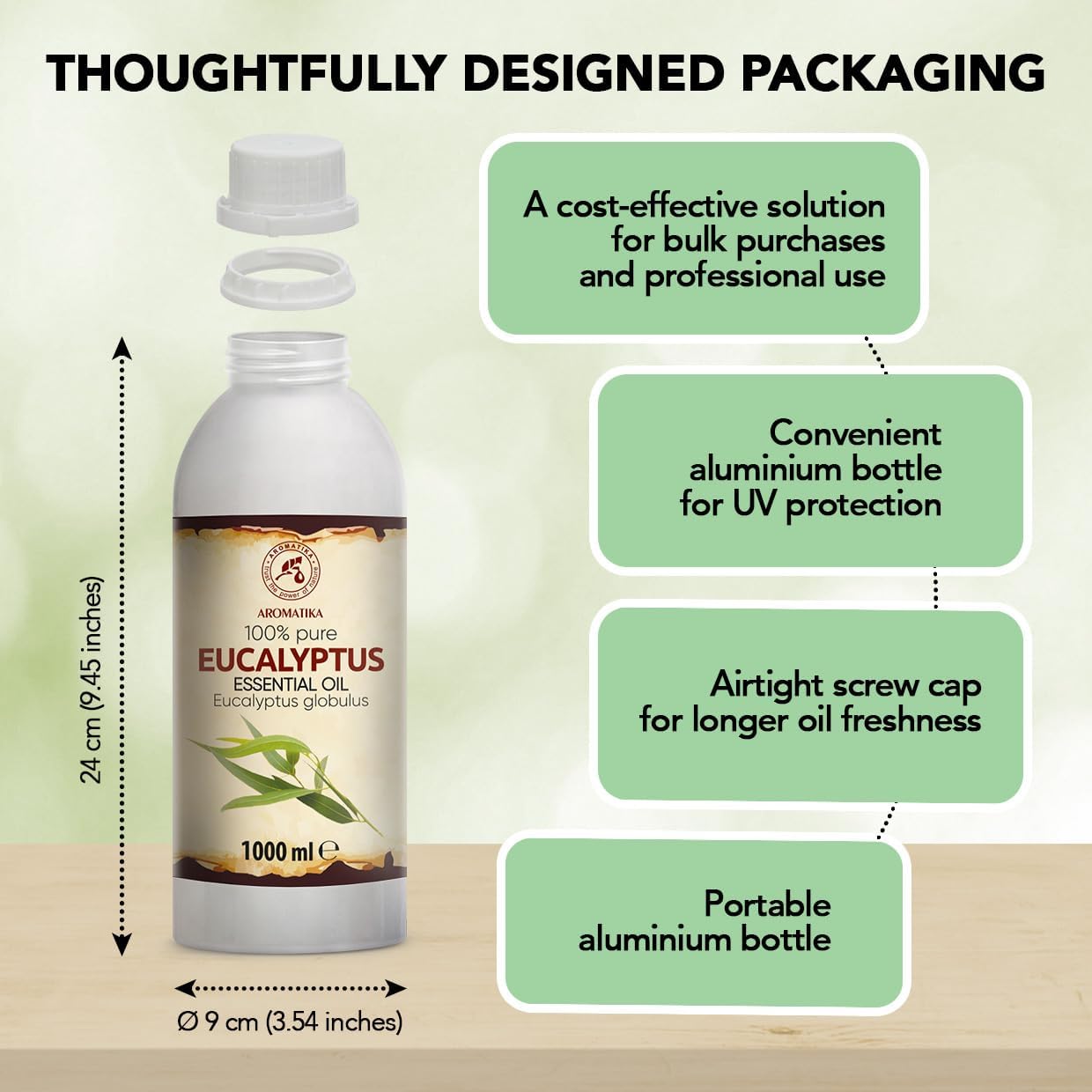 Eucalyptus Essential Oil 34 Fl Oz - Eucalyptus Globulus - 100% Pure Eucalyptus EO for Freshen Rooms - Home Fragrances - Aromatherapy - Diffuser - Aroma Lamps - Making Candles - Scented Oils