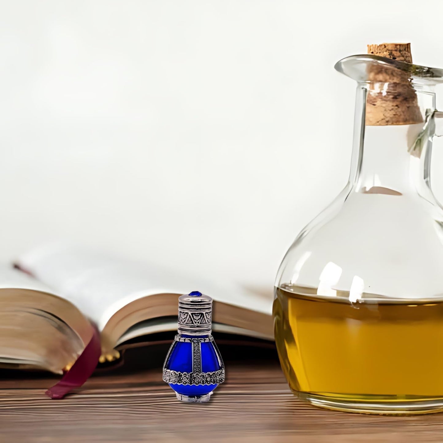 Spikenard Anointing Prayer Oil in Reusable Blue Cobalt Glass Vial 0.24fl.oz/7ml