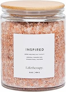 Lifetherapy Himalayan & Dead Sea Salt Soak – Inspired | Clean, Skin-Loving Formula | Vegan & Gluten Free Hydrating | Nourishing Vitamins | Bath Salts | Free of Parabens, Sulfates & Phthalates 16oz