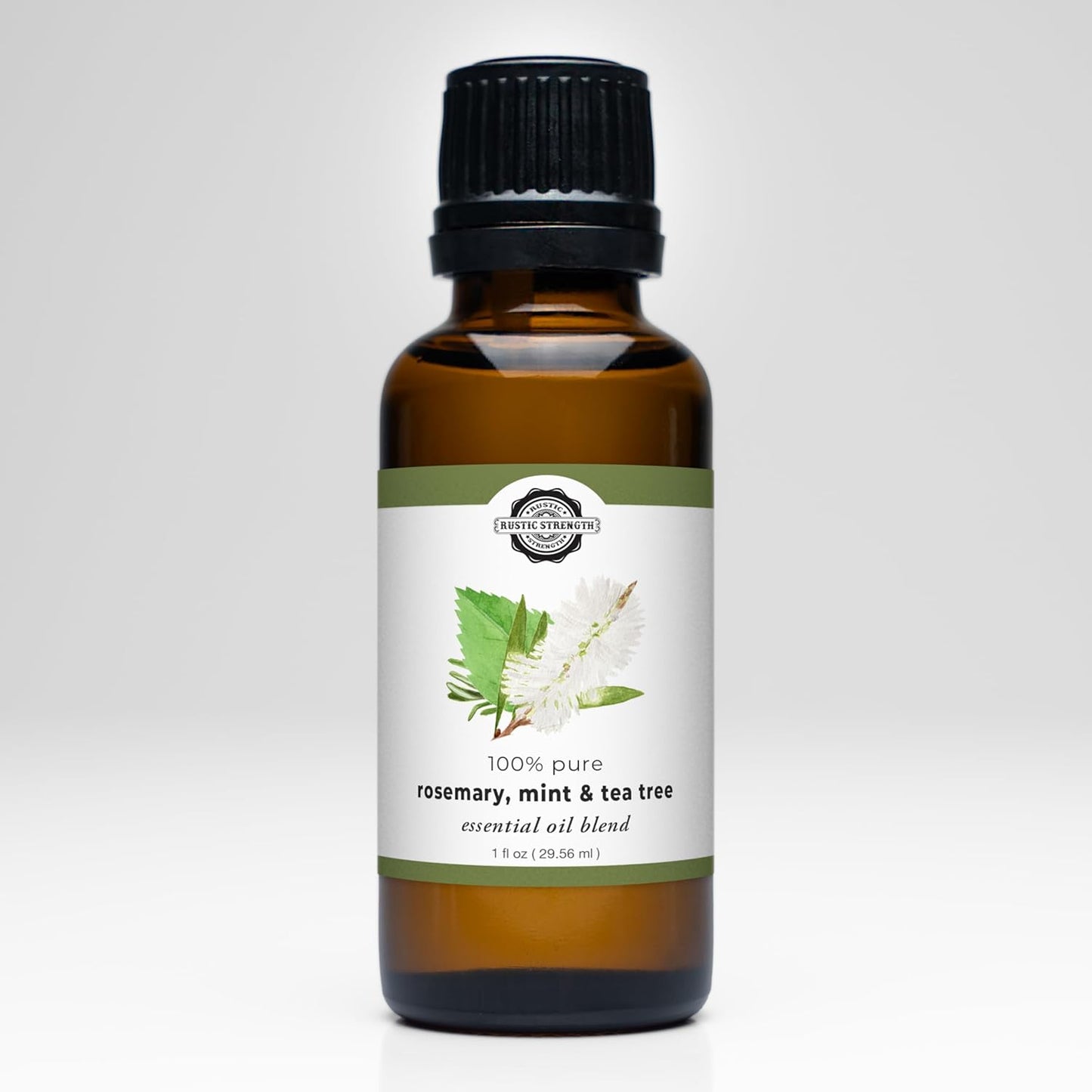 Rustic Strength 100% Pure Essential Oil Blend, Rosemary, Mint & Tea Tree, Therapeutic Grade, Non-Toxic, Aromatherapy & Home Use, 1 oz