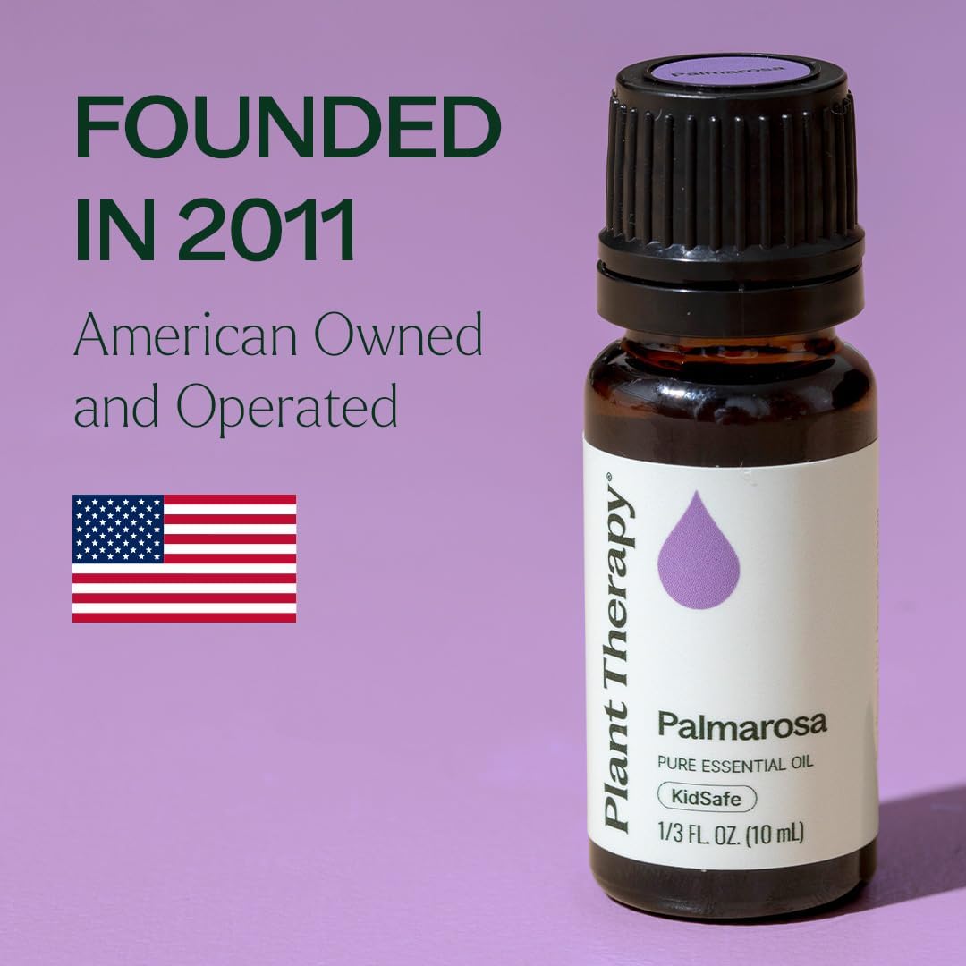 Plant Therapy Palmarosa Essential Oil 10 mL (1/3 oz) 100% Pure, Undiluted, Natural Aromatherapy, Healthy Skin, Emotional Balance