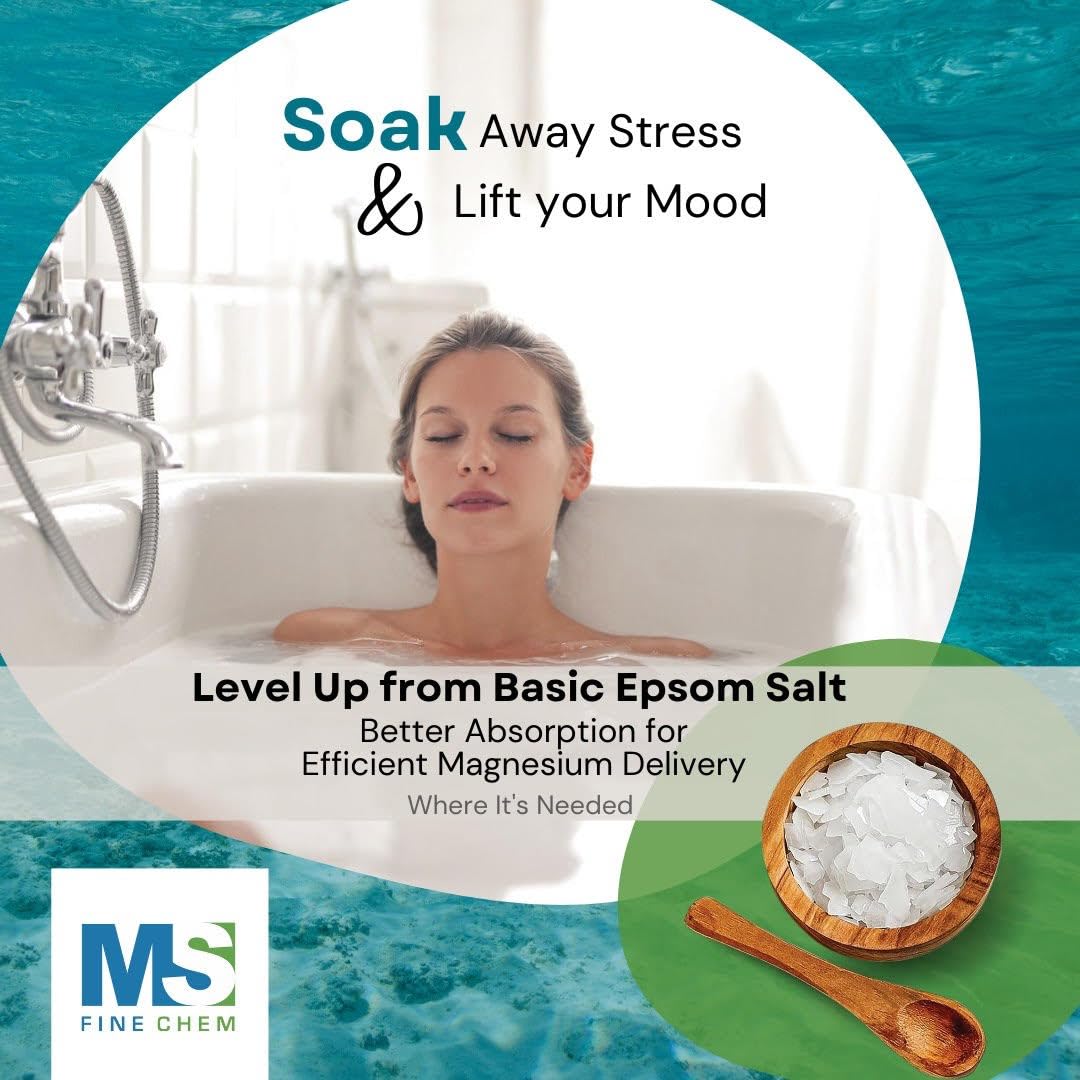 Magnesium Bath Flakes 1.65 lb – Natural Magnesium Chloride Foot & Body Soak, Better Absorption Than Epsom Salt, Relaxation, Muscle Comfort & Skin Hydration Support