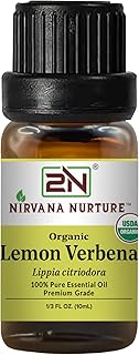 Lemon Verbena Essential Oil, USDA Certified Organic, 100% Pure Undiluted, Aromatherapy Oil for Diffuser, Hair & Skin Care