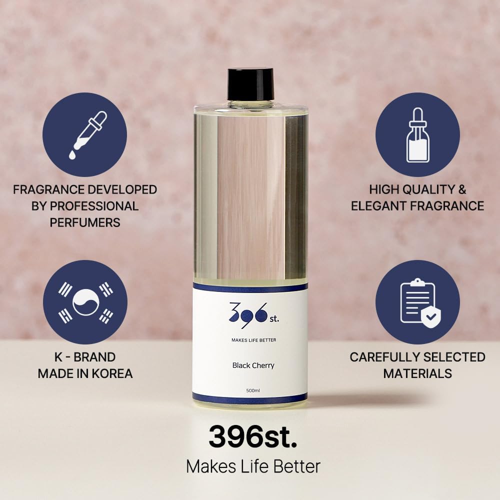 396 st. Reed Diffuser Oil Refill, WhiteMusk, 16.9oz(500ml), 10 Fiber Reed Sticks/Home Fragrance, Scented Oil Refills, Oils for Reed Diffuser, Home Décor