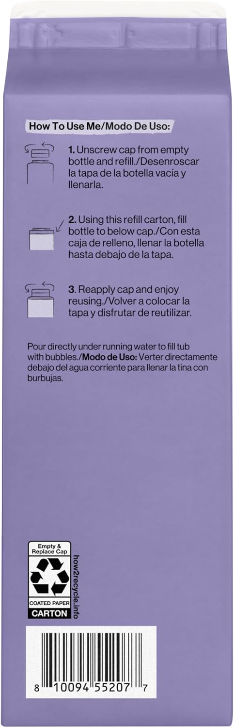 The Honest Company Foaming Bubble Bath Refill, Lavender Calm Scent, Tear-Free, Hypoallergenic, Naturally Derived, Gentle for Baby, 32 fl oz