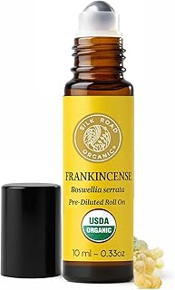 Silk Road Organic Frankincense Serrata Essential Oil Roll on | 100% Pure USDA Certified Aromatherapy Roller to Soothe Body & Mind (10 ml)