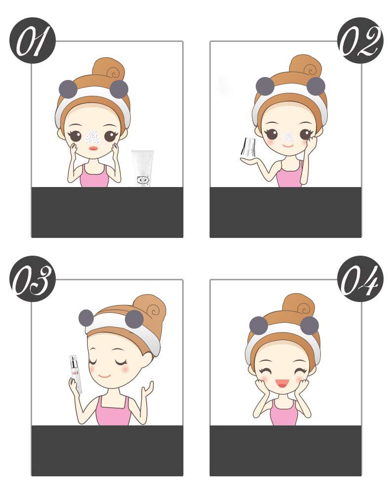 Huachi Headbands Women Washing Face Makeup Girls Baby Cute Elastic Facial Hair Bands Korean Beauty Products Spa Shower Yoga Headwrap Costume Hair Accessories, Animal Panda Ears