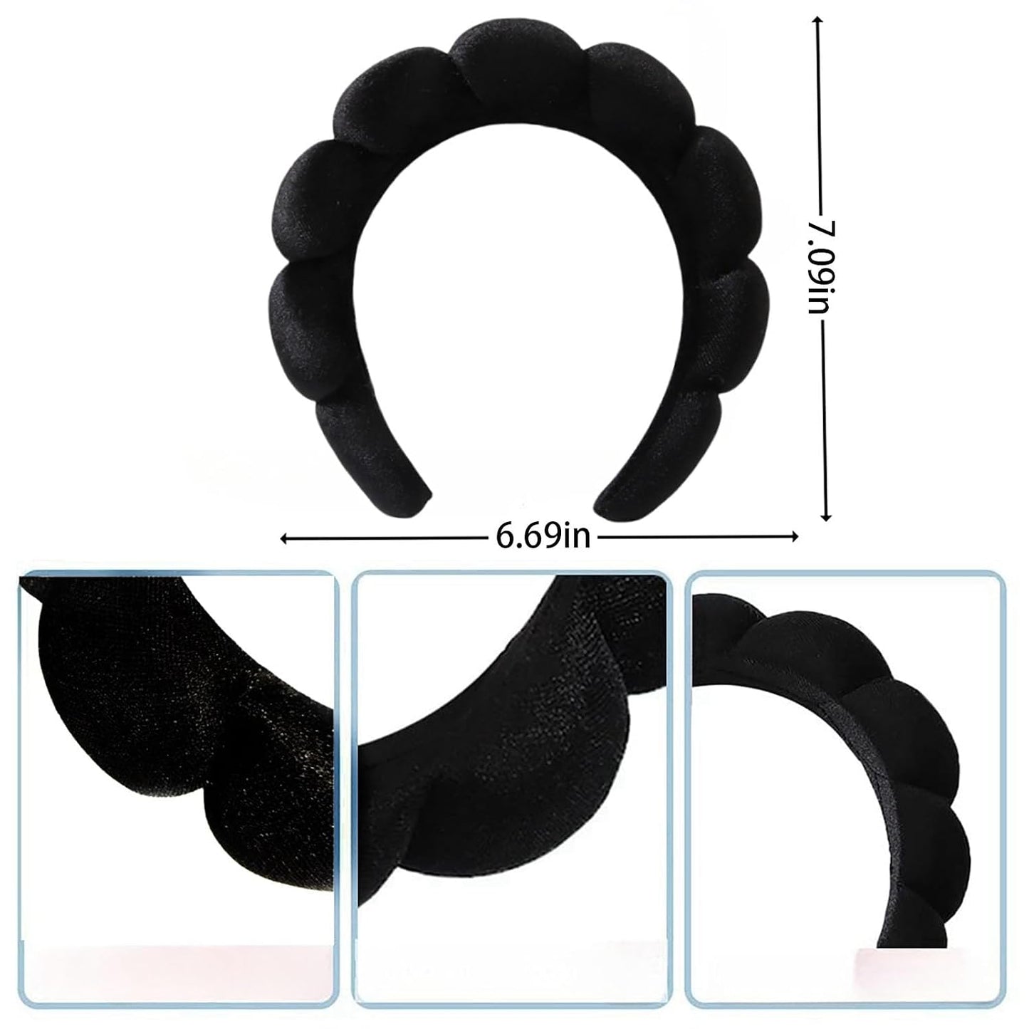 Spa Headband Set Washing and makeup sponge hair hoop suit bath towel cloth for cleaning the face or bath beam. (Yellow, Average code)