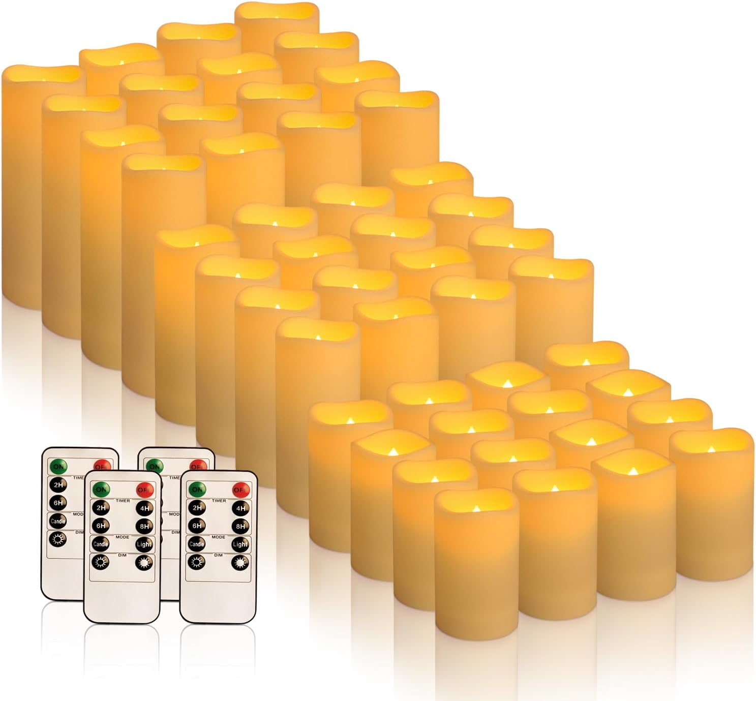 fclayvts 48-Pack LED Flameless Candles with Remote Control - Perfect for Home, Parties, and Special Occasions - Create a Magical Ambiance Effortlessly(Three Sizes)
