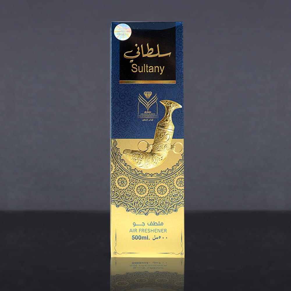 Almas Perfumes Sultany Air Freshener - 480 ML 16.9FL.OZ of Fabric spray - Natural Aged Oud Scent - Odor Fighting Room Spray - long lasting Aroma for home