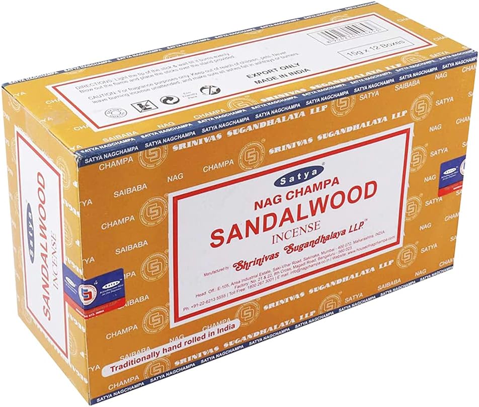 Sandalwood Incense Sticks - Total 180 Insence-Sticks and Incense Stick Holder Bundle Insence Insense Satya