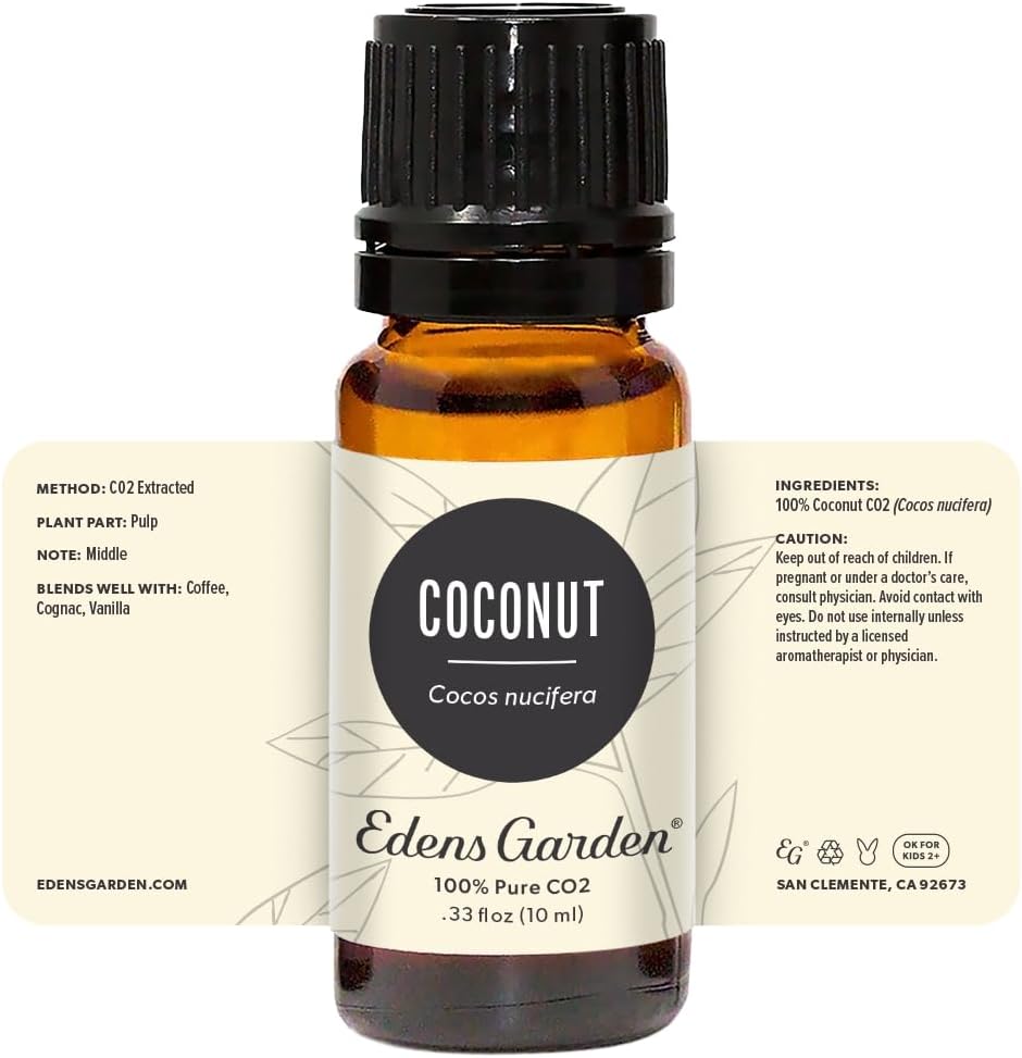 Edens Garden Coconut CO2 Essential Oil- 100% Pure Premium Grade, Undiluted, Natural, Therapeutic, Aromatherapy, The Best for Diffuser, Skin, Face, Hair 10 ml (.33 fl oz)