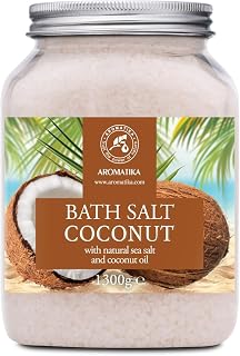 Bath Sea Salt Coconut 46 Oz (1300g) - Coconut Oil for Bath Soak - Natural Sea Salt - Body Care - Beauty - Wellness - Relaxation - Aromatherapy Bath Salts - Exotic Scent