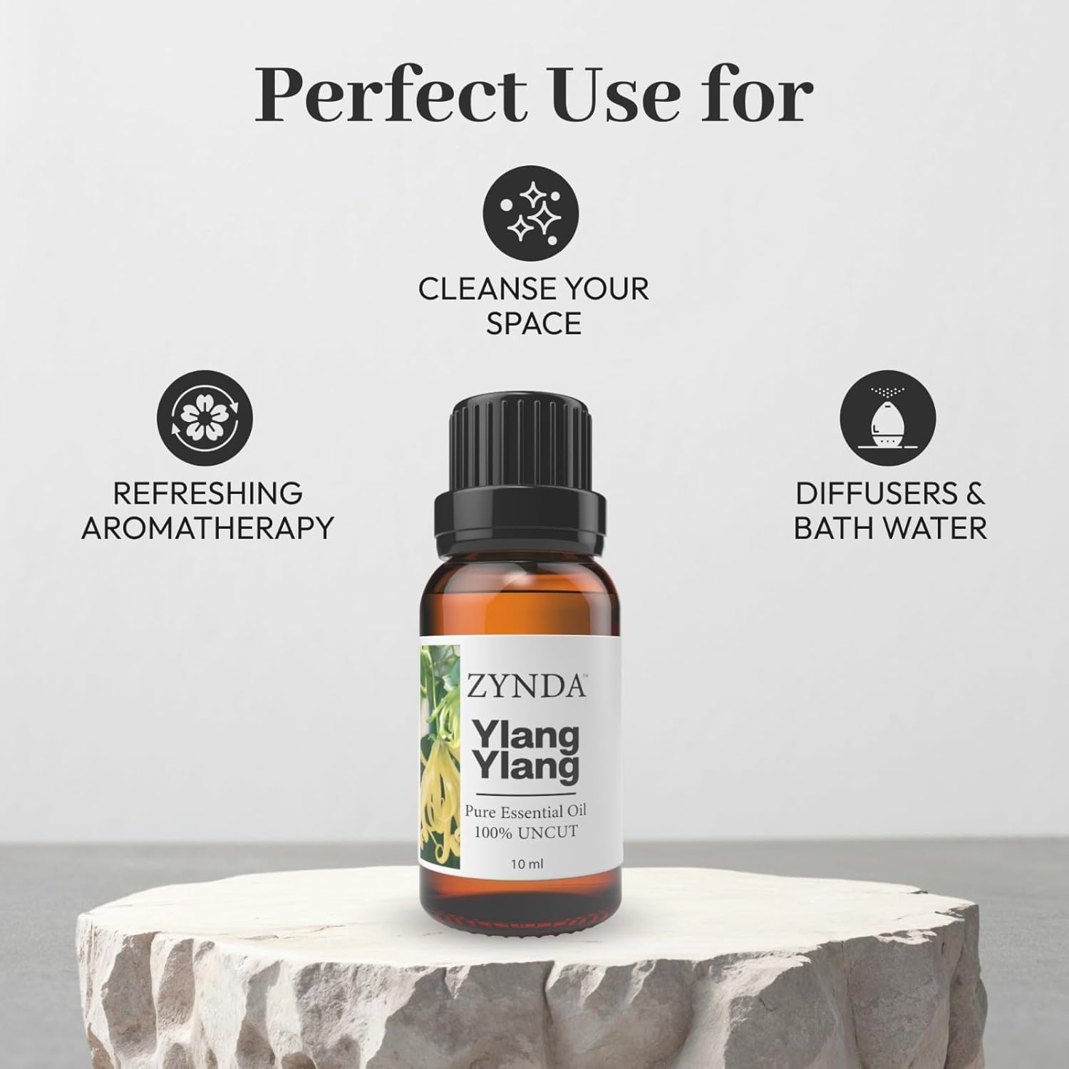 Ylang-Ylang Essential Oil – 100% Pure & Natural | Premium Ylang Ylang Oil for Diffuser & Skin | Uncut • Raw • Very Potent Floral Aromatherapy Essential Oils for Relaxation & Self-Care - 10ML