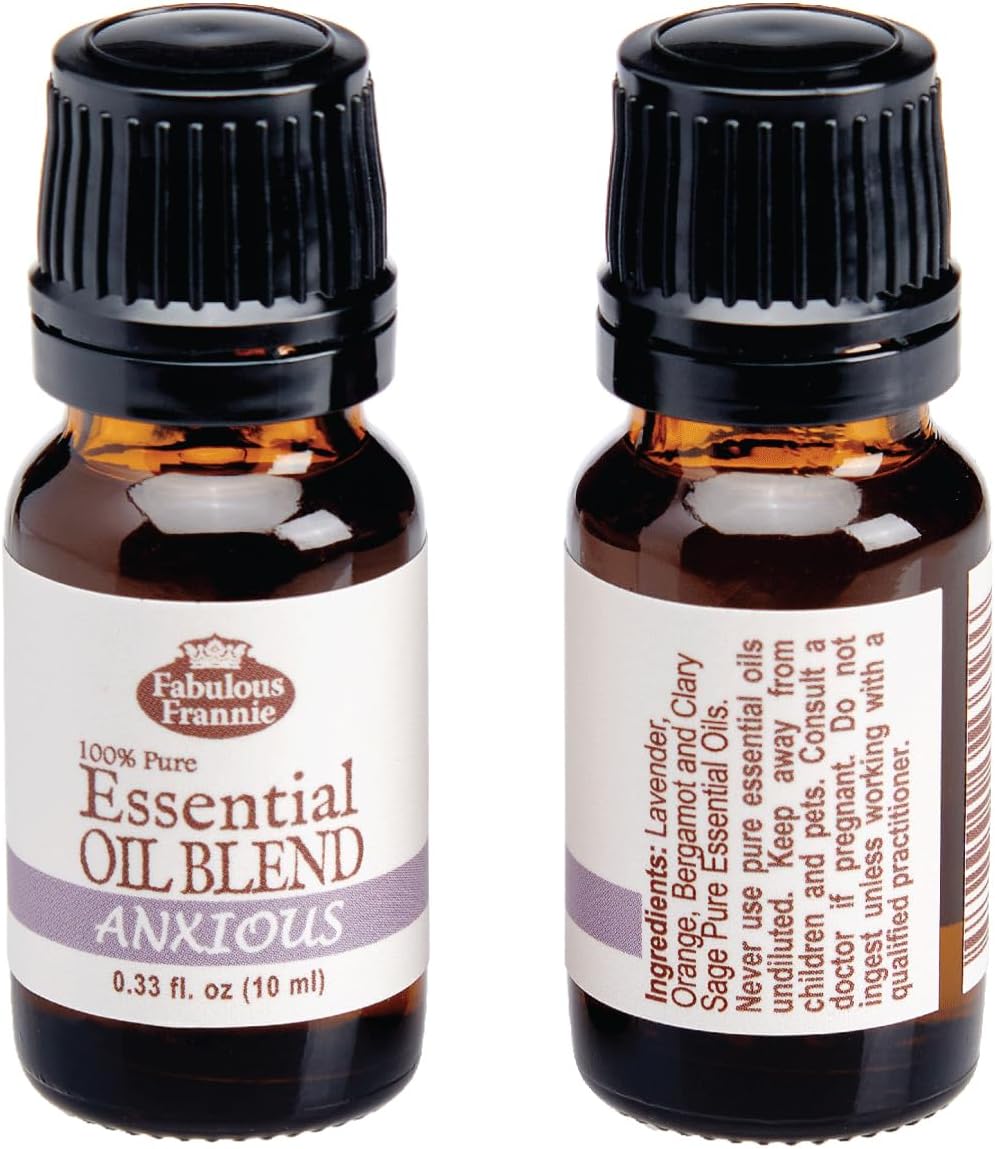 Fabulous Frannie Anxious Essential Oil Blend Made with Lavender, Bitter Orange, Bergamot and Clary Sage Pure Oils 10mL