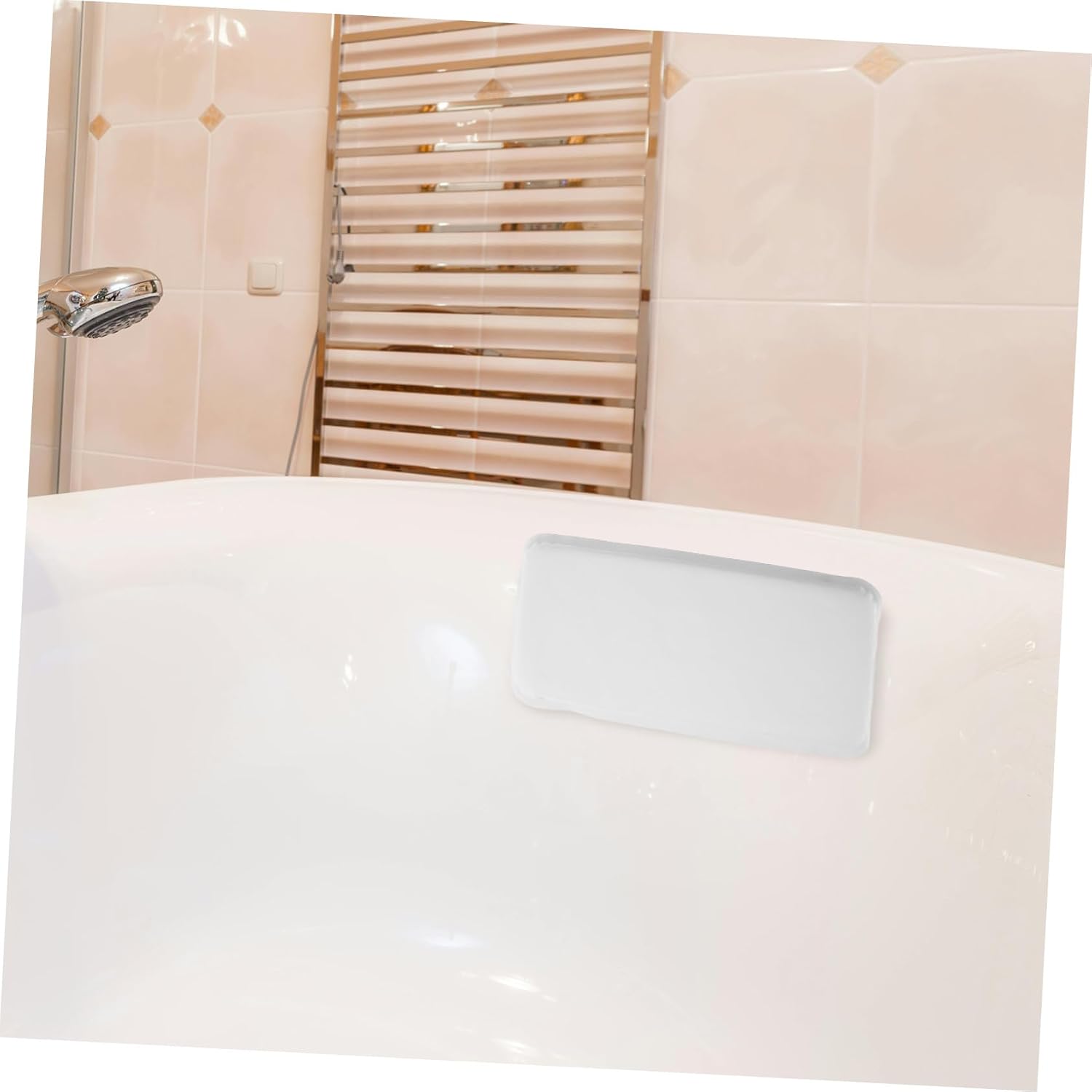Healeved Waterproof Sponge Bath Pillow with Suction Cups for Neck Shoulder Head Support Comfortable Bathtub Cushion 14.96X7.08X1.77In Spa Bath Accessory