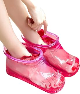 Massage Foot Spa Shoes Portable Feet Soaking Tub, Movable Foot Soaker Pedicure Feet Spa Basin for Thermal Massage to Promote Blood Circulation (Large, Red)