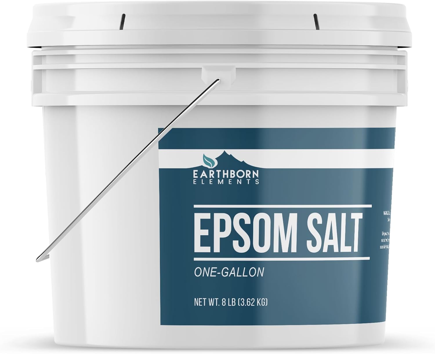 Earthborn Elements Epsom Salt (1 Gallon), Resealable Bucket, Magnesium Sulfate Soaking Solution, All-Natural