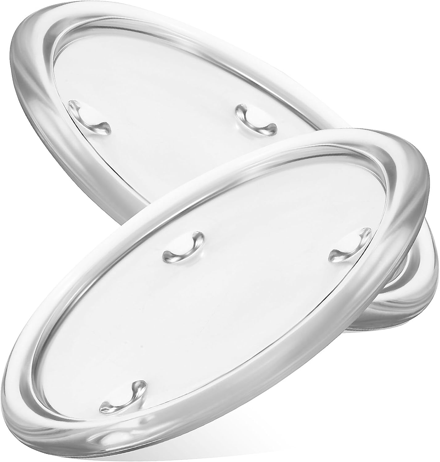 VOSAREA 2Pcs Glass Candle Holder Plates 5.11 Inch Transparent Round Candle Tray Coasters for Wedding Banquet Home Decor Table Centerpiece