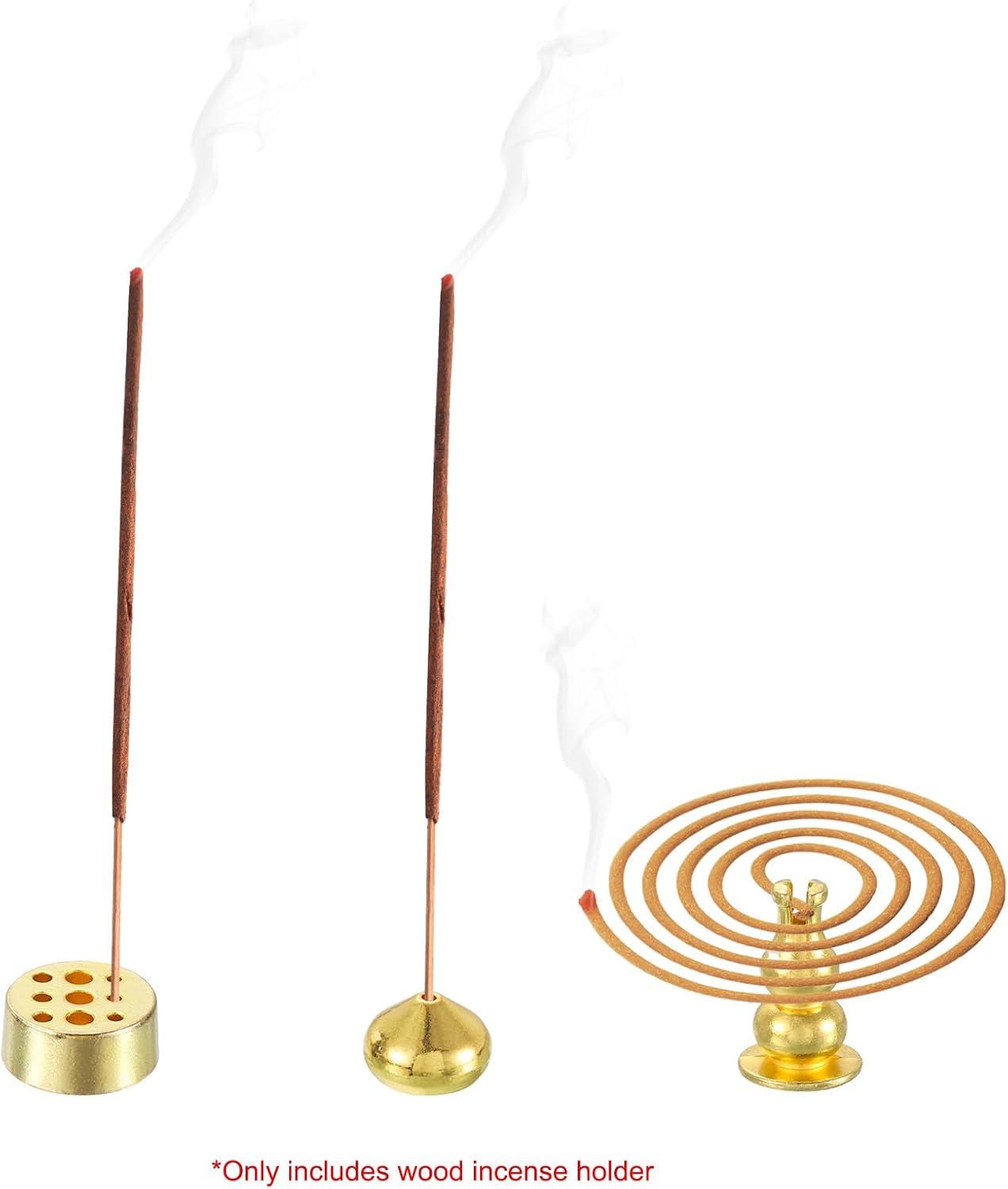 uxcell 3pcs Incense Holder Set, Incense Cone Holder 9 Holes Incense Burner Incense Sticks Burner for Yoga, Meditation, Home, Office, Drop/Cylinder/Gourd