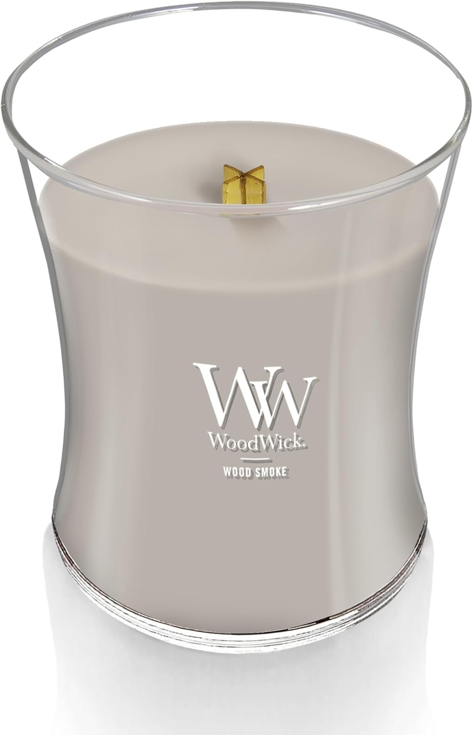 WoodWick Wood Smoke Hourglass Candle 9.7 oz. Medium Fall Candle with Crackling Wick for Smooth Burn Aromatherapy Soy Wax Blend