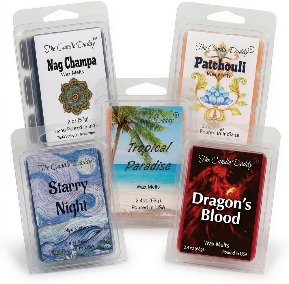 "Free Spirit Bundle" Combo Set Of Five Scented Wax Melt Cubes - Nag Champa