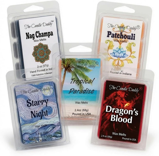 "Free Spirit Bundle" Combo Set Of Five Scented Wax Melt Cubes - Nag Champa