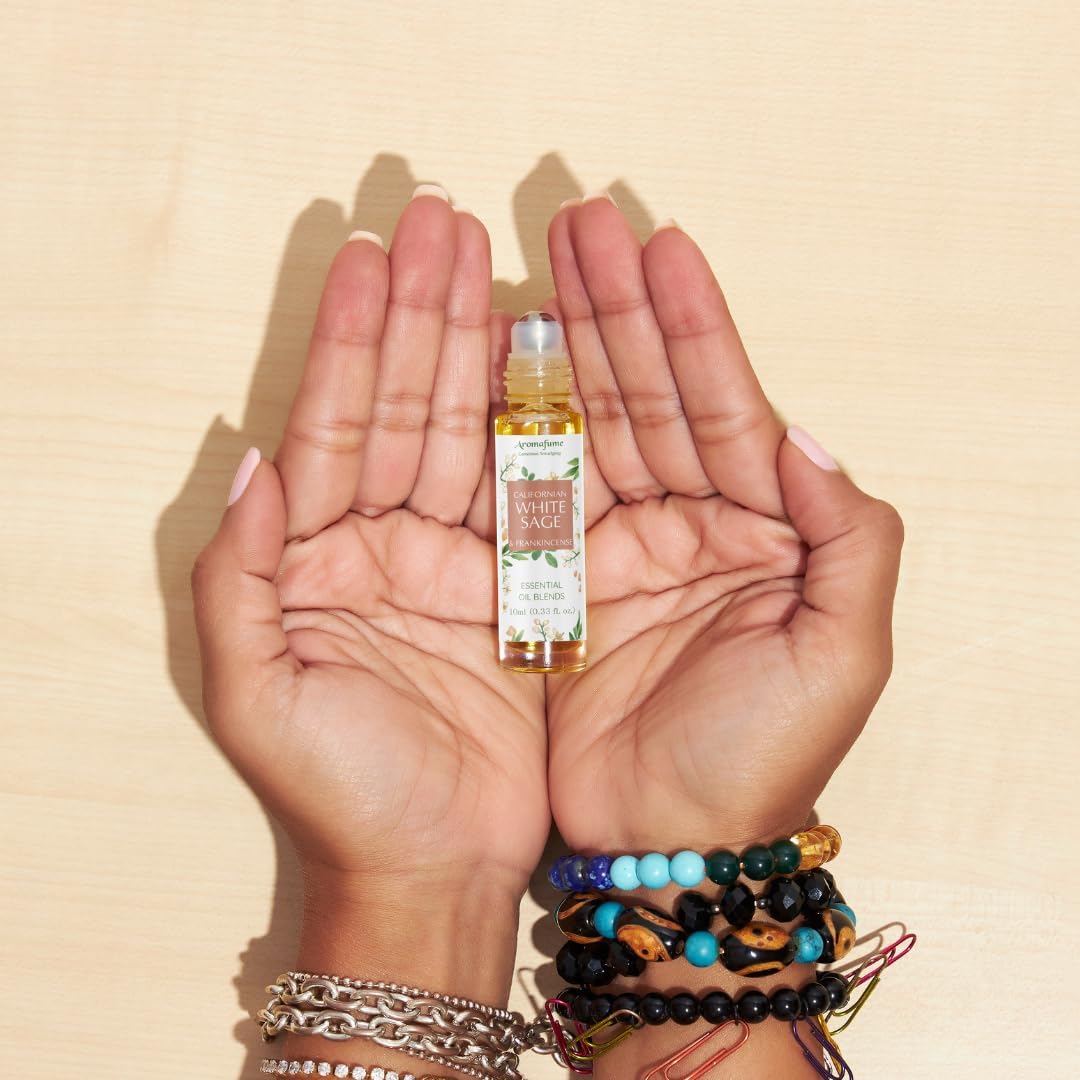White Sage and Frankincense Oil Roll-On Blend for Cleansing, Aromafume