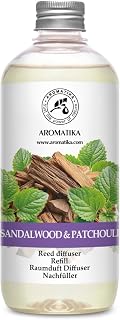 Reed Diffuser Refill Sandalwood - Patchouli 17 Fl Oz - Scented Diffuser Refill with Patchouli Essential Oil - Home Fragrance - Sandal Aroma - Air Freshener - Aromatherapy - Spa - Home - Office