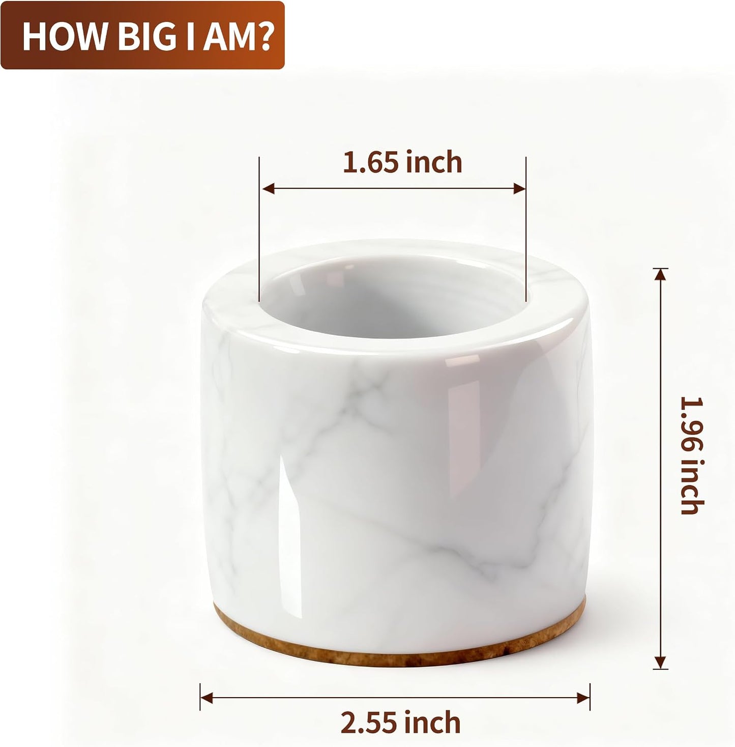 (2 Pcs) Marble Match Holder with Striker, 2.6" x 2" Matches in a jar, Candles Cute Home, Bathroom Decor - Candle Lover Gifts - Matches Not Included