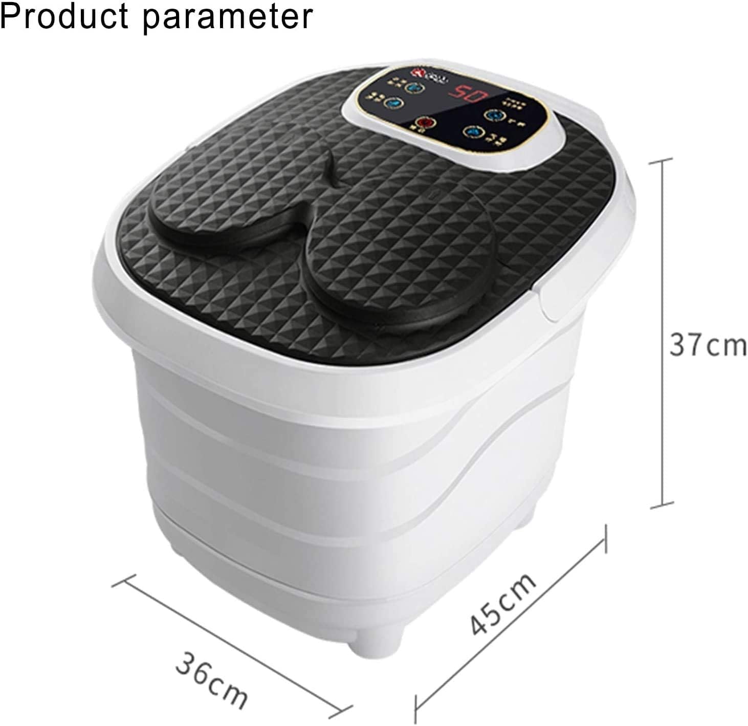 Motorized Foot Bath Spa Massager Feet Bath Spa with Heat and Massage 6 Massage Balls and Rollers with Acupuncture Points Bubble Surging for Feet Relief and Cleaning Timer Pedicure Stone
