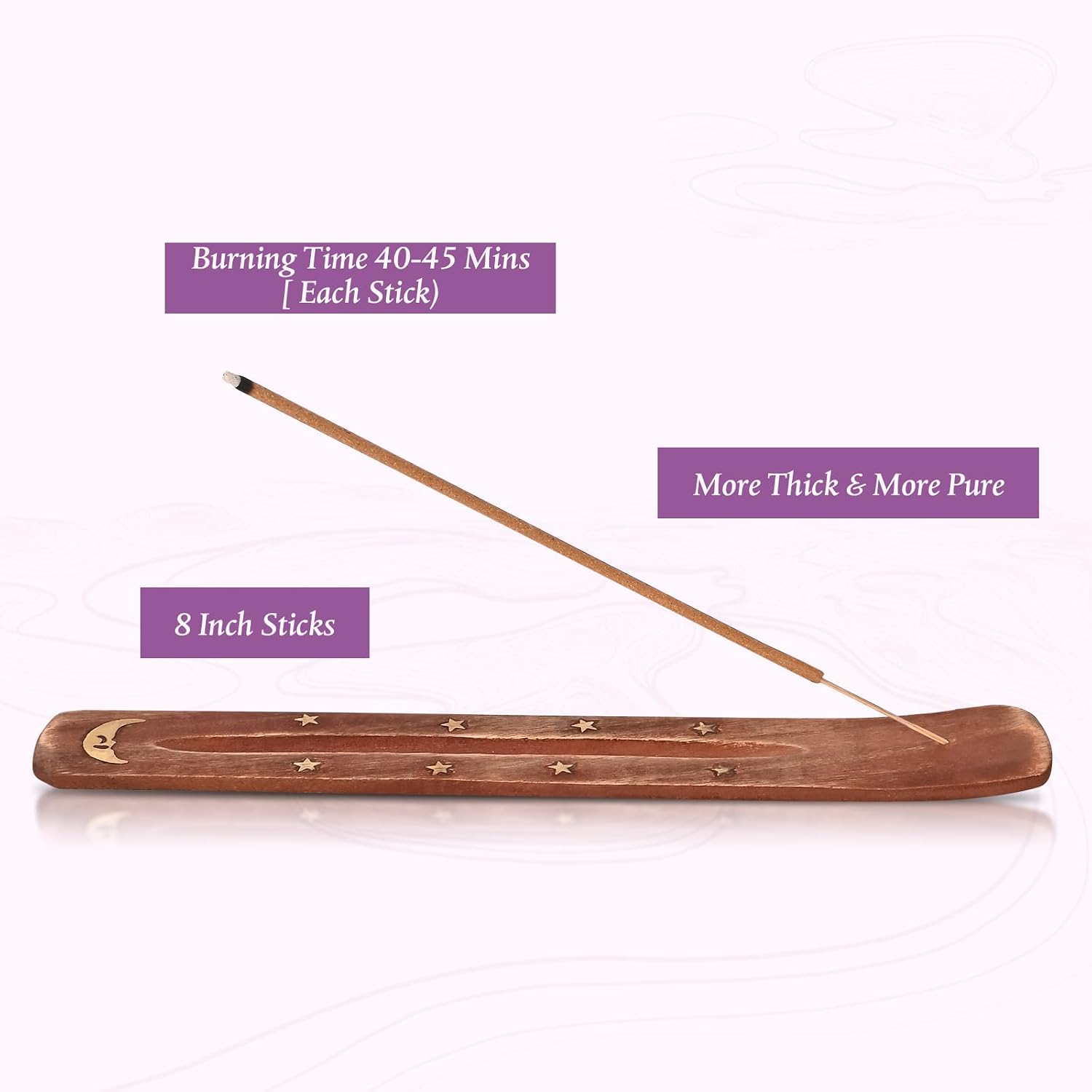 Lavender Incense Sticks - Natural Incense for Relaxation, Meditation and Creating a Serene Atmosphere(100 Sticks & 1 Burner Holder)